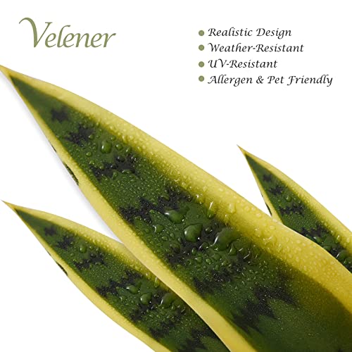 Velener Large Artificial Sansevieria Fake Snake Plant Stems 4Pcs (40" & 47") Tall Faux Silk Agave Succulent Cactus Unpotted House Plant Home Decoration Floor Plant Indoor Garden Outdoor Uv Resistant #TOP4