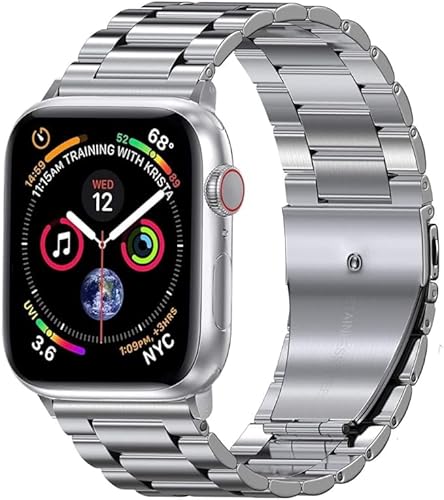 Bracelete Elos Preto compatível com Apple Watch 38mm 40mm 41mm 42mm 44mm 45mm, pulseira de aço inoxi