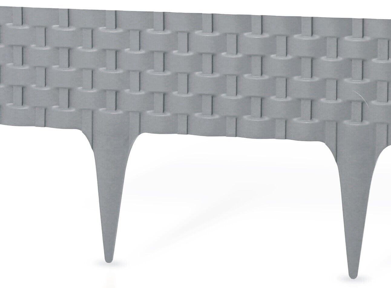 Garden Edging, 810mm Sections, Set of 3 Pieces Totaling 2.43m, Flexible Plastic Construction, Black (Grey)