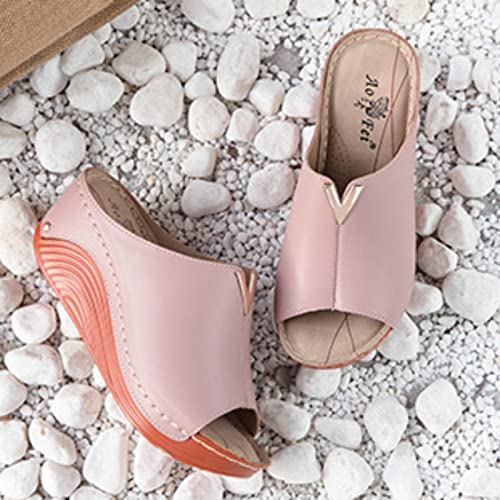CsgrFagr High Grade Products Ladies Fashion Casual Sandals Lady Platform Wedge Sandals 11w Sandals for Women Wide Width (Pink, 8.50)3