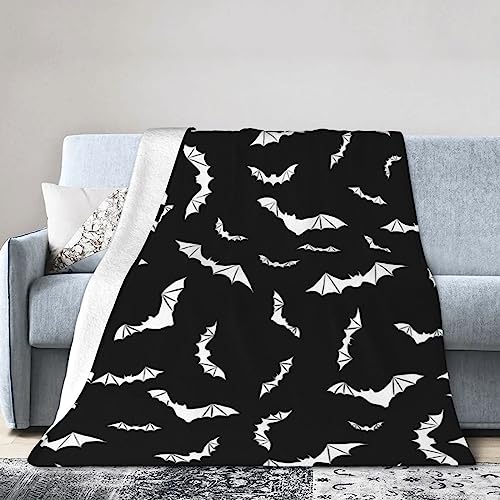 Bats Halloween Goth Fleece Flannel Blanket Throw Warm Lightweight Blankets For Home Office All Season (Bats Halloween Goth, 50X40) #TOP1