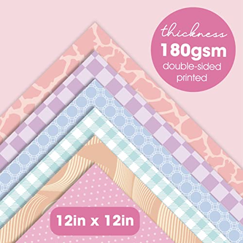 Desecraft 12X12 In Pastel Scrapbooking Cardstock Decorative Paper - 36 Sheets - For Card Making Journaling Planner Origami Decopage Scrapbook Paper Scrapbook Materials Supplies #TOP1