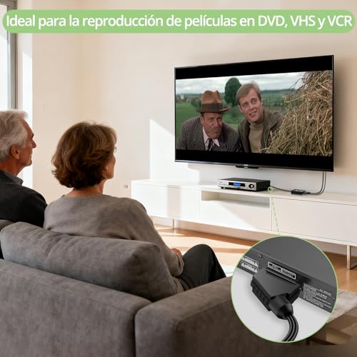 Miniatura 7 de Taikura Convertidor Scart A Hdmi 1080p, Adaptador Av A Hdmi Euroconector A Hdmi Con Cable Hdmi, Relación De Aspecto 16:9 4:3, Compatible Con Dvd Vcd Vcr,Consolas Retro Europeo Soporta Pal Ntsc