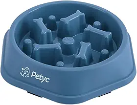 Comedouro Lento Labirinto PETYC Tigela Interativa Antiderrapante Enriquecimento Ambiental (Azul)