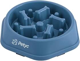 Comedouro Lento Labirinto PETYC Tigela Interativa Antiderrapante Enriquecimento Ambiental (Azul)