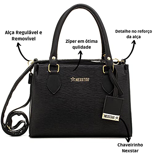 Bolsa Feminina Lorena Mão E Transversal - Nexstar (PRETO)