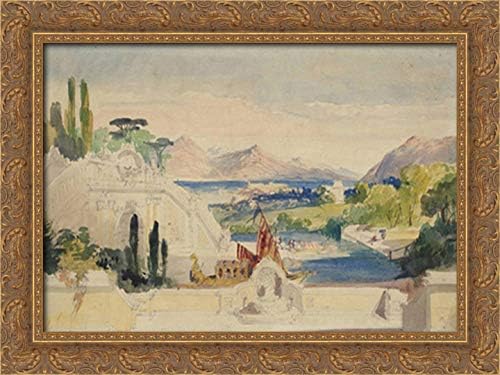Fantasy View Of Lake Nemi 24x18 Gold Ornate Wood Framed Canvas Art by Samuel Palmer