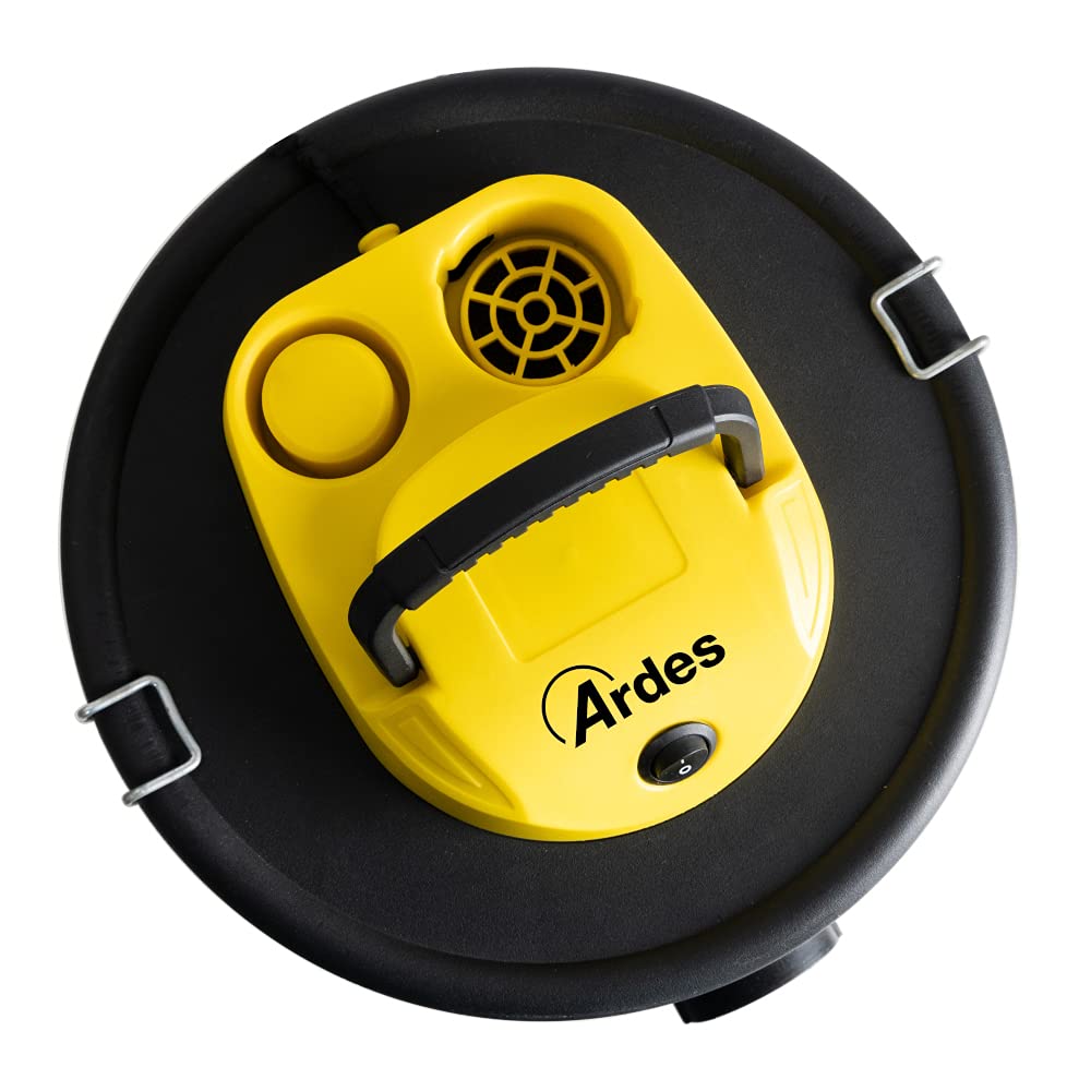 ARDES AR4A12 ASHPIRO 12 Aspirador de Cenizas Profesional Tanque 12L, Filtro de Tela No Tejida Lavable, Bidón Aspira Cenizas Aspirador Adecuado ara Trabajo Cotidiano o Industrial, Negro Amarillo