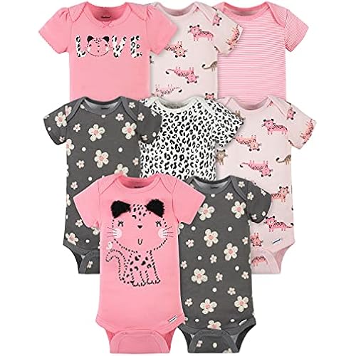 Gerber Baby Girls' 8-pack Short Sleeve Onesies Bodysuits