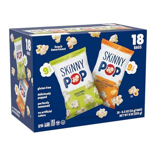 SkinnyPop Popcorn, Original and Dairy Free White Cheddar, Gluten Free,