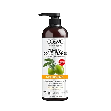 Cosmo Hair Care Nourishing Olive Oil Conditioner 1000ml - 33.8 fl. Oz, Nourishes & Strengthens, Reduce Hair Breakage, Sulfates & Parabens Free, Hair Conditioners, For Men & Women, For All Hair Types
