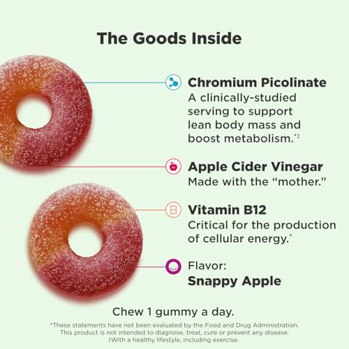 image for OLLY Metabolism Gummy Rings, Apple Cider Vinegar, Vitamin B12, Chromiu