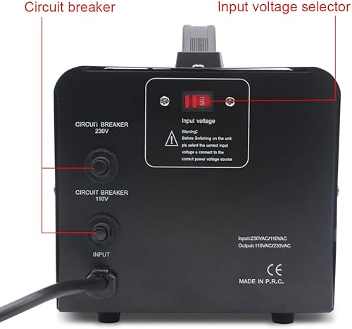 Miniatura 5 de Convertidor de transformador de voltaje de 2000 vatios de aumento y bajada de 110-120 voltios a 220-240 voltios y de 220-240 voltios a 110-120