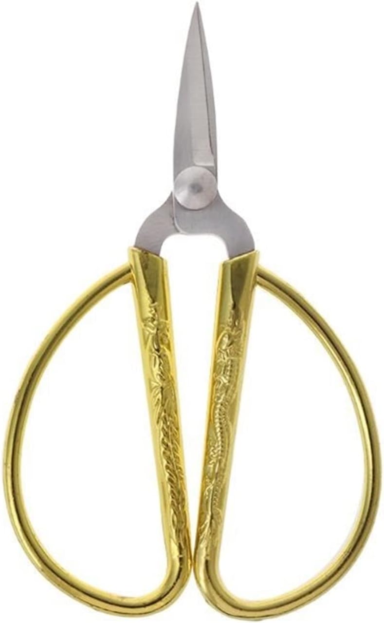 INLIMA Gardening Scissors Practical Bonsai Tree Pruning Trimming Scissors Gold Dragon Phoenix Relief Design for Daily (Color : 6, Size : 10cm-14.9cm)
