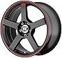 17' Inch 5x112/114.3 Wheel Rim MOTEGI MR116 17x7 +40mm Black Red