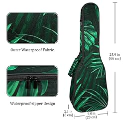 Housse pour ukulélé avec feuilles vertes de la jungle, rembourrage épais en éponge de 10 mm, sac de transport pour… - Les Beatles, Paul McCartney, John Lennon, RIngo Starr, George Harrison Housse pour ukulélé avec feuilles vertes de la jungle, rembourrage épais en éponge de 10 mm, sac de transport pour… – Image 4