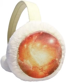 Lindo protetor de orelhas de inverno com estampa de nebulosa rosa galáxia para uso ao ar livre