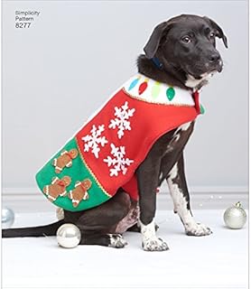 Simplicity Pattern 8277 A (S-M-L) Fleece Dog Coats and Hats in Three Sizes, Paper, White, 22 x 15 x 1 cm