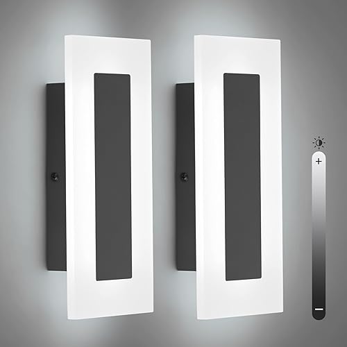 Miniatura 10 de LMQNINE Moderno aplique de pared de acrílico LED, luz blanca, 6000 K, iluminación de pared acrílica cableada para dormitorio, pasillo, escaleras