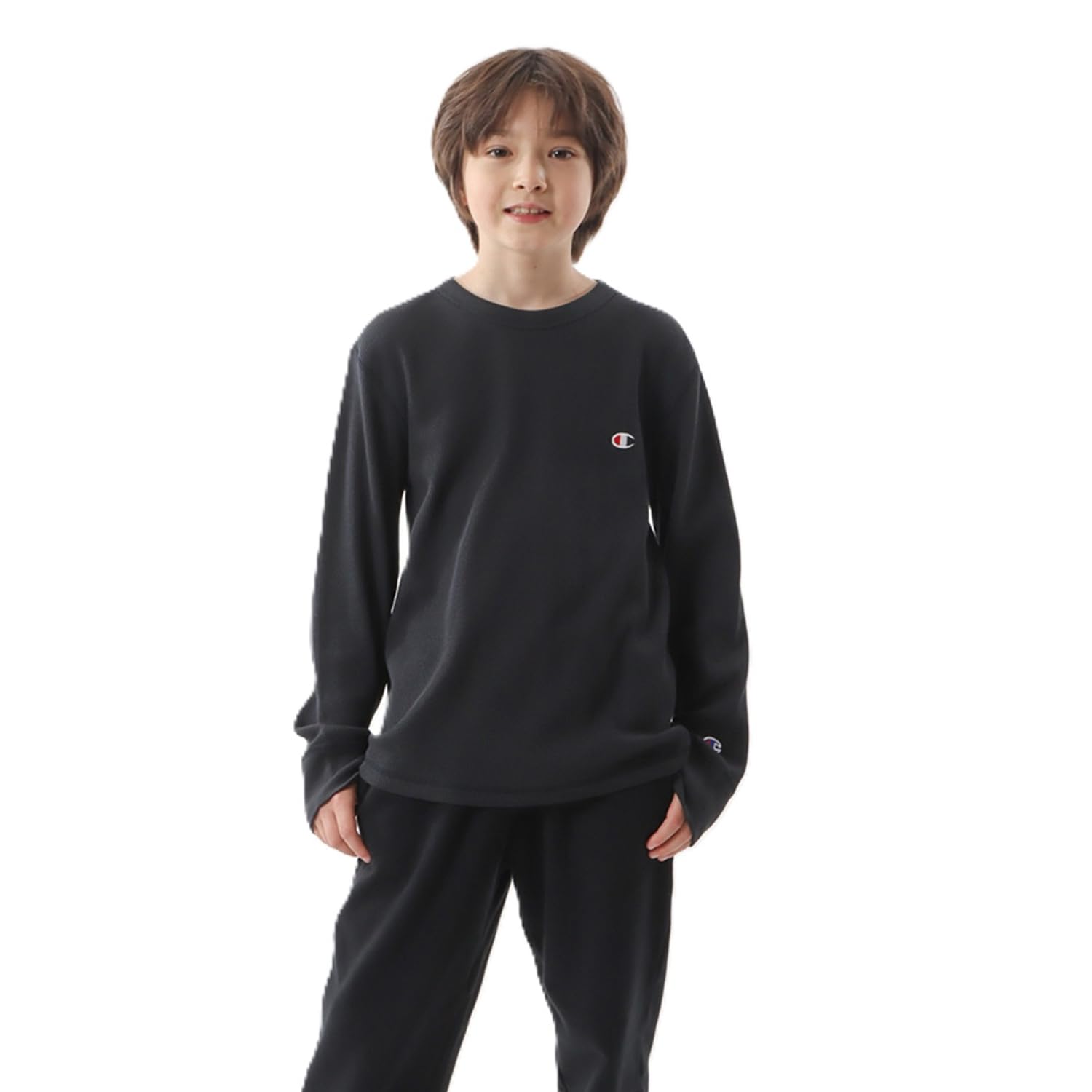 Amazon | [チャンピオン] ロングTシャツ キッズ 長袖 丸首