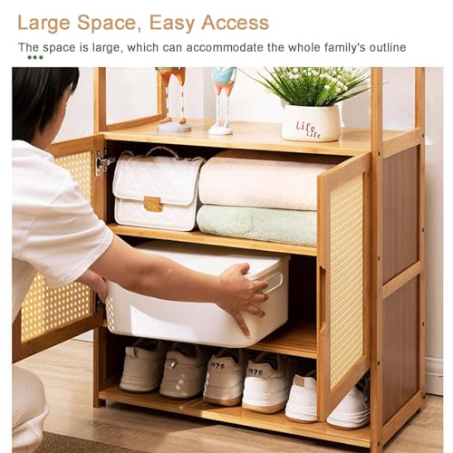 Porte-manteau rustique 4 en 1 de qualité supérieure avec banc de rangement