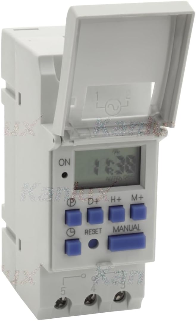 Front view of Kanlux JVT3 16 AS Digital Timer with display and control buttons