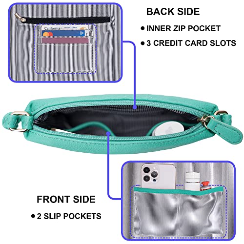 Image of Solene Small Multi Zipper Pocket Crossbody Bag with Adjustable Strap, Lightweight Travel Purse, Daily Small Messenger Pouch