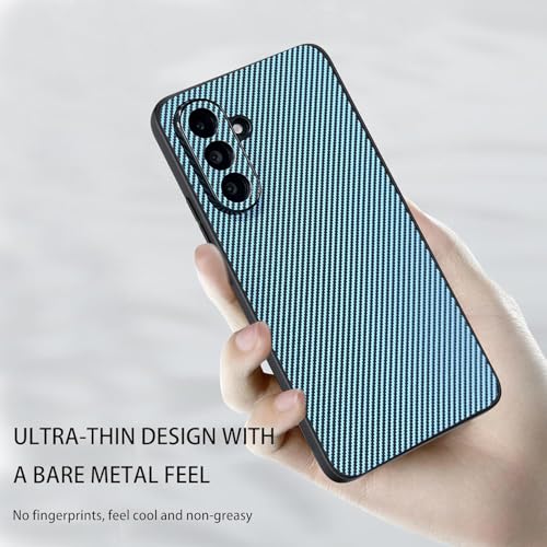 Image of DIZORO Carbon Fiber Case for Samsung Galaxy A36 5g Fusion 5g Smooth Touch Rubber Phone Cases Non-Slip, Camera Protection Fingerprint Resistant Full Body Protective Shockproof Back Cover - Sierra Blue