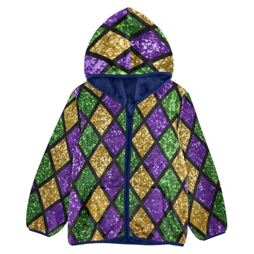 Image of Aflyko Boys Fleece Coat Blue Zip-Up Hoodie Girls Outerwear Kids Hooded Jacket
