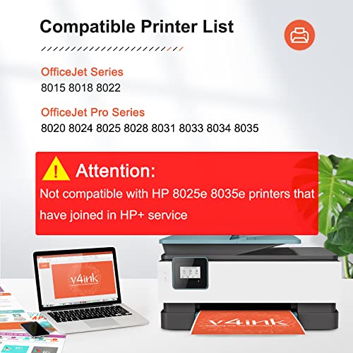 V4Ink 910 910Xl Remanufactured Ink Cartridge Replacement For Hp 910 Xl 910Xl Compatible With Officejet Pro 8015 8018 8020 8022 8024 8025 8028 8031 8035 4 Pack (Black,Cyan,Magenta,Yellow) #TOP1