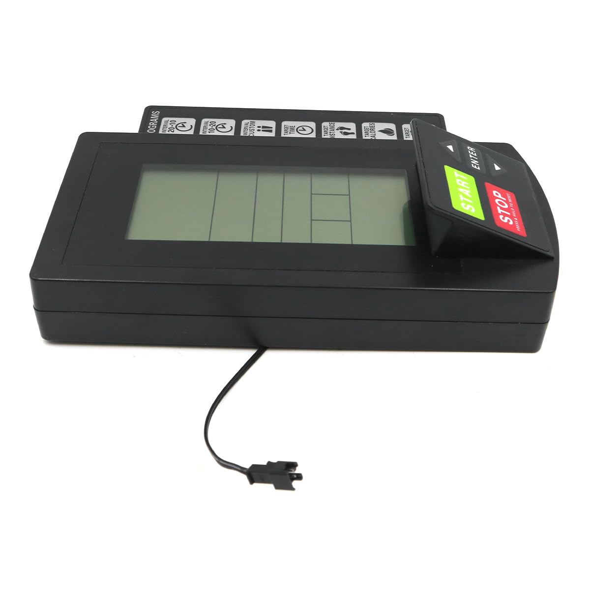 Ticha Tachimetro per cyclette con resistenza al vento, compatibile con la maggior parte delle cyclette stazionarie, display LCD di ricambio.
