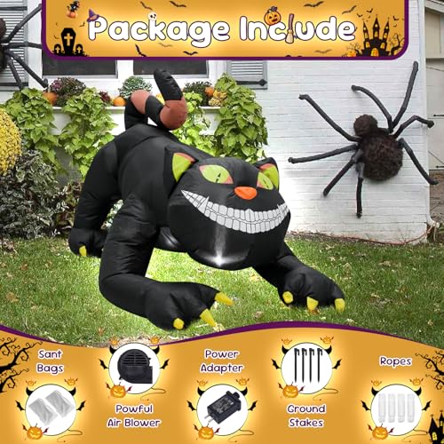 4FT Black Cat Halloween Inflatable Decoration Halloween with LED Lights - image 4