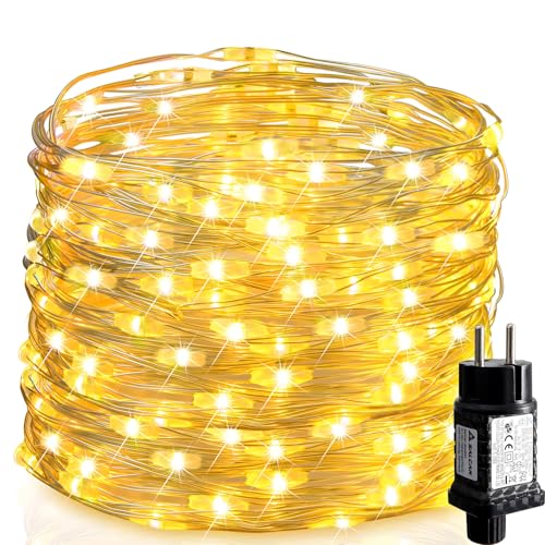 SALCAR 100M LED Lichterkette Kupferdraht, 1000 LEDs Lichterkette Draht mit 8 Modi, Wasserdicht Weihnachts Beleuchtung Außen Innen für Zimmer,...