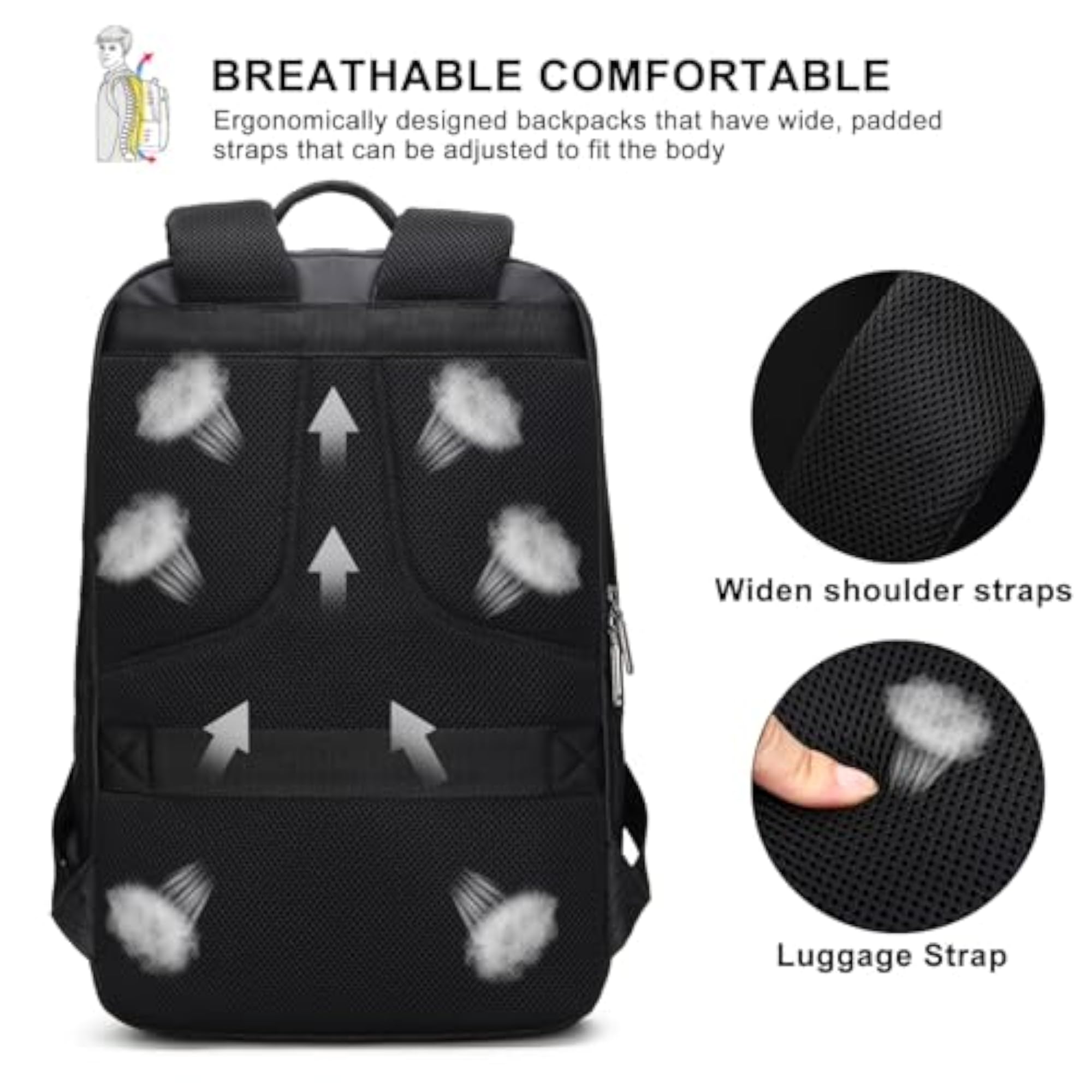 Business Smart Backpack, Waterproof Laptop Backpack with USB Port