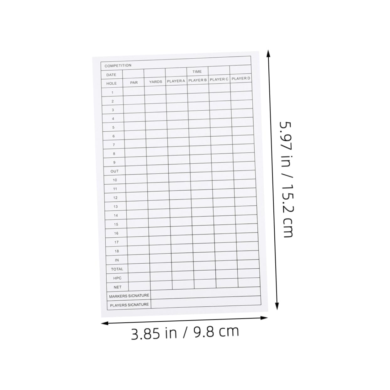 BESPORTBLE 40Pcs Golf Scorecards Weather Resistant Coated Paper Scorekeeping Tool for Accurate Record Keeping All Conditions Durable Elegant Design for Golf Enthusiasts