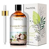 PHATOIL Aceites Esenciale de Coco y Vainilla 100 ml, Aceite Esencial de Aromaterapia, Aceite Esenciales para Humidificador, Difusor
