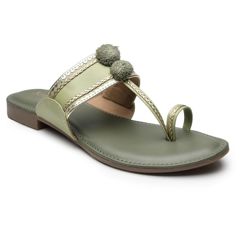 NATSHUZ Casual and Formal Comfortable Slip-on 104-Green Flat Sandal/Chappal for Womens and Girls for Fashion | Wedding | Party & Style (B0CRHMFZHZ) Amazon Price History, Amazon Price Tracker