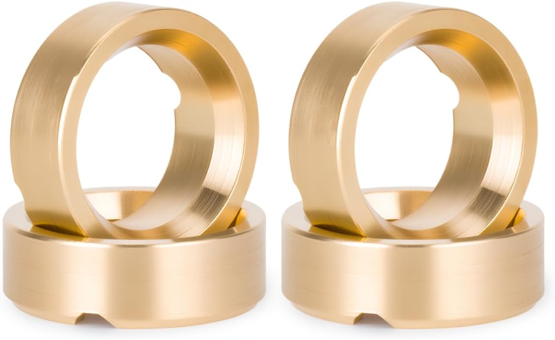 Scx30 Wheel Weights, 2pcs Brass Rear Wheel Steering Weights for Axial SCX30 Crawler (Brass Weight)