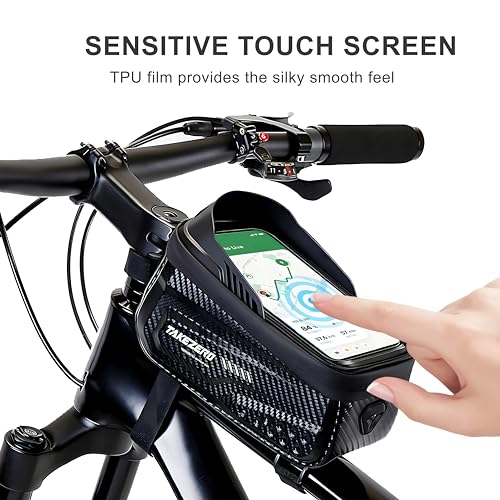 KEMEETAO Bike Front Frame Bag,Bike Accessories, Waterproof Bike Frame Bag with TPU Touch-Screen & Rain Cover (Phones under 6.8'')" - Image 4