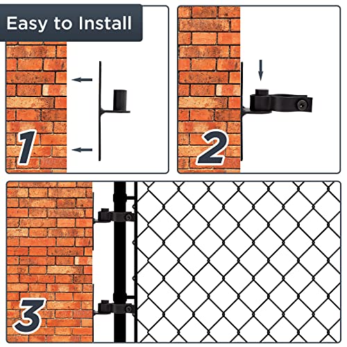 Goyappin Wall Mount Gate Hinge Outdoor Chain Link Fence Gate Hinges, 4 Pack Heavy Duty Fence Farm Gate Hinges, For Wooden Fences, Chain Link Fence Gate Latch Gate Hinge With 5/8 Hinge Pin, Black #TOP4