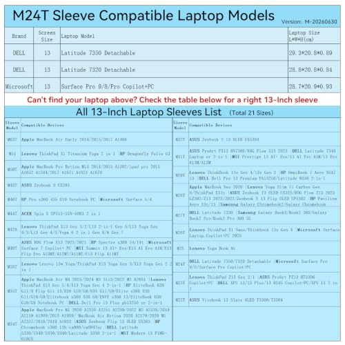 Image of Smatree M24T Hard Protective 13 inch Laptop Case for Apple /DELL /Microsoft | Compatible for Apple MacBook Neo A18 Pro A3404, for DELL Latitude 7350 /7320, Microsoft Surface Pro 8 /Pro 9 (X8016T)