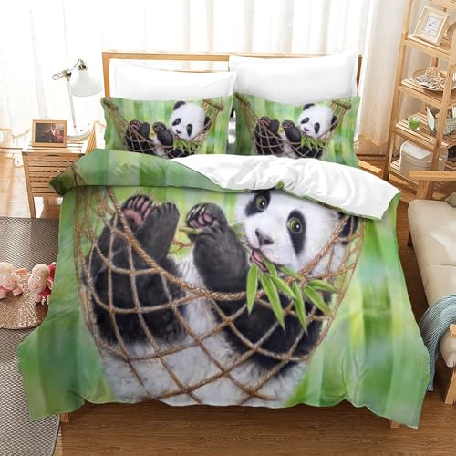 Housse de couette panda 3D en microfibre douce, idée cadeau ado