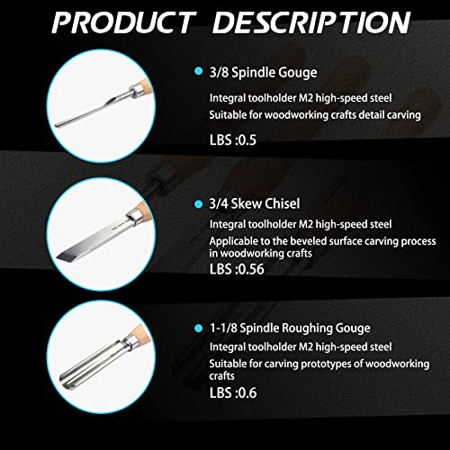 M2 Hss Cryogenic Hrc63-65 Woodworking Turning Chisels (3 Pieces Set) Wood Lathe Tools Set #TOP3