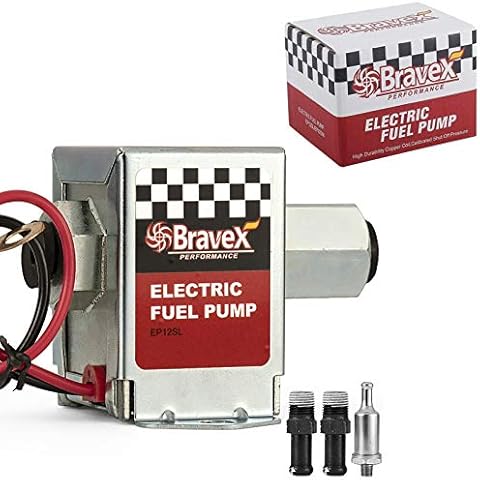 Bravex Inline Electric Fuel Pump Universal DC 12V Low Pressure 2.5-4 PSI Petrol Diesel (EP12S) Cover