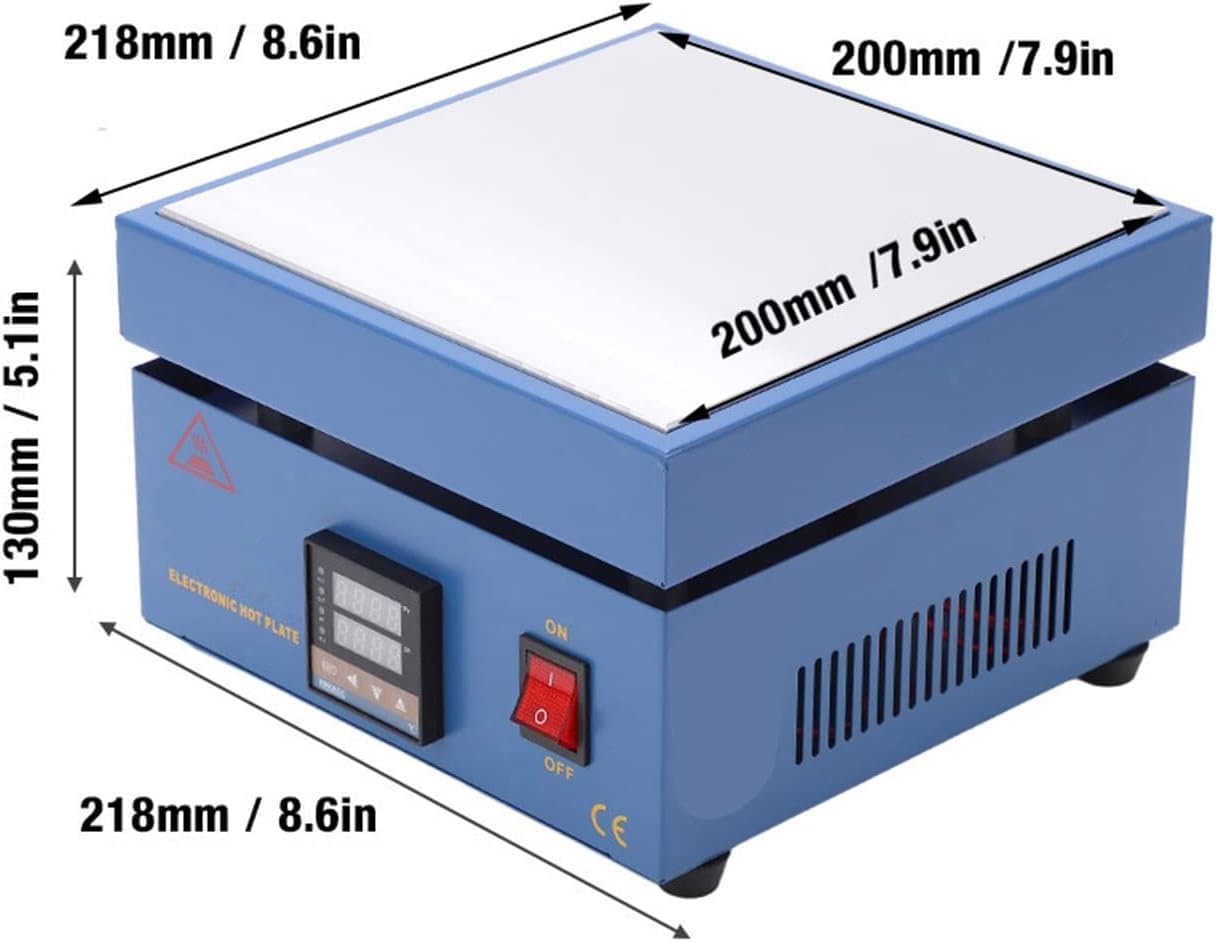 110V 850W Soldering Hot Plate LED Microcomputer Electric Preheat Soldering Preheating Station Welder Hot Plate Rework Heater Lab 200X200mm Plate