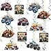 12 Pcs Monster Truck Hanging Swirls Monster Truck Birthday Decorations, Monster Truck Party Decorations, Monster Truck Decorations for Boys Kids Monster Truck Party 2L-Monster