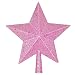 Artiflr 10Inch Christmas Tree Topper, Star Tree Topper Glittered Christmas Tree Decorations for Indoor Home Décor (Pink)