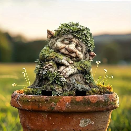 Figurines de jardin pour l'extérieur - Résistant aux intempéries - Décoration de jardin elfe - Tortue et nain de jardin - Statue de décoration de jardin en résine 2D - Cadeau de décoration de bassin