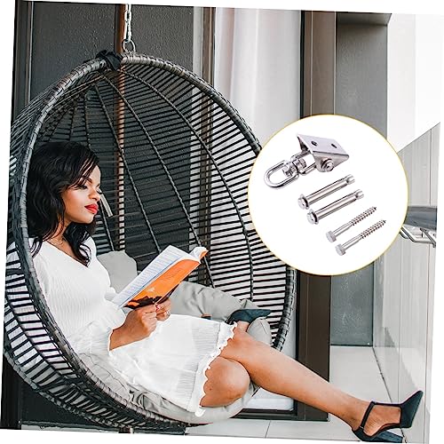 BCOATH 1 Set Swing Buckle Heavy Duty Hammock Hanging Kit Hammock Swing Hanger Heavy Duty Hangers for Clothes Coat Hangers Swivel Hooks Fixed Disk to Rotate Stainless Steel Lifts