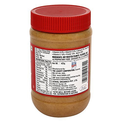 Teddie Smooth All Natural Peanut Butter with Flaxseed, 16 Ounce